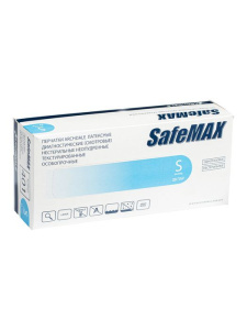 ЧЗ Перчатки латексные особопроч. Голубые  SafeMAX  М (10кор/25пар)/18 гр/ НДС 22% (54 кор)
