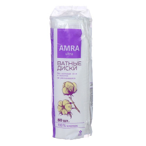 Ватные диски  80шт  АМРА /24 пач*кор