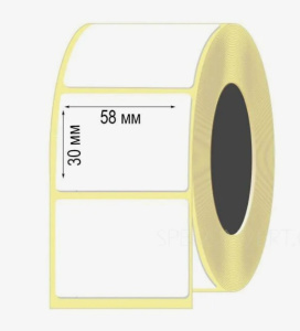 Термоэтикетка 58х30 без печати ECO/втулка d 40/ЭКО/750 этикеток/20шт*уп/60 шт*кор