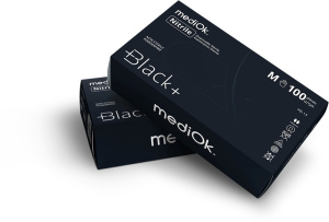 ЧЗ Перчатки нитриловые неопудр. Чёрные  L /100 шт*10уп/1000/ MediOk SPACE/BLACK+ 3,5гр/10%/112кор/пл