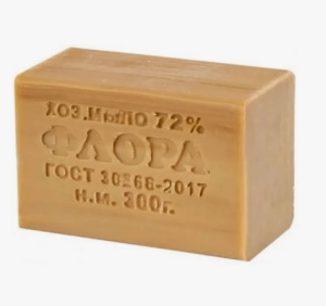 Мыло хозяйственное  72%  200гр Флора в цветной упаковке/60 шт*кор