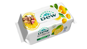 Влажные салфетки 120шт."Мountain DEW" КЛАПАН Антибактериальные/Лимон/15шт*кор