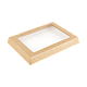 1ЕА Крышка PaperLid КРАФТ с окном для контейнера 1000мл, Плоская (25/300 шт*кор) 1561, 1563 